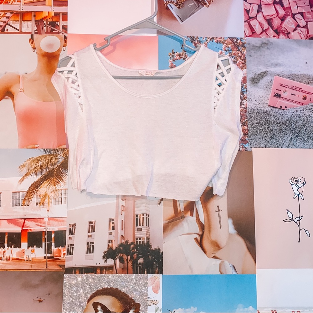 white crop top